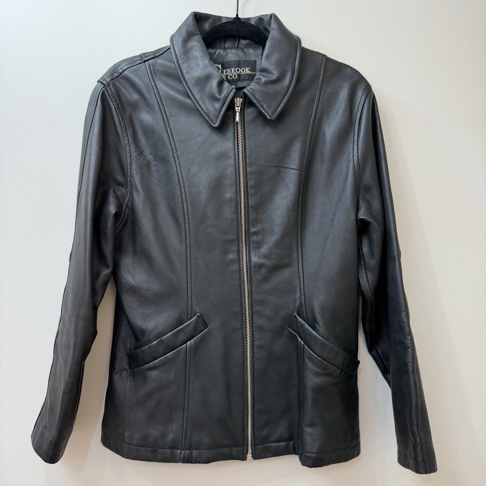 COLEBROOK Genuine Leather Full Zip Women's Size Medium‎ Jacket Classic